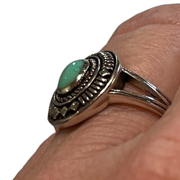 Natural Turquoise Ring 925 Sterling Silver US Size 7 - Picture 5 of 5